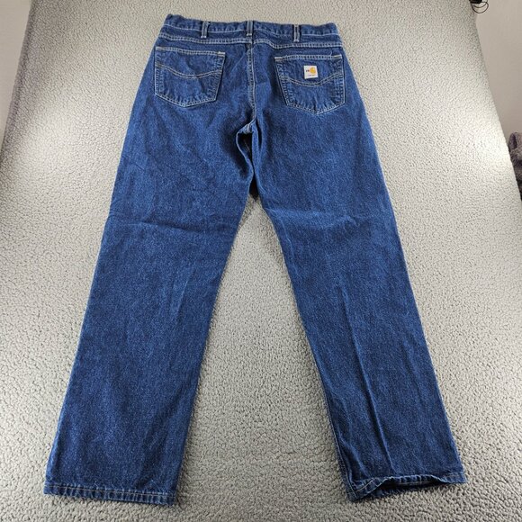 Carhartt FR Jeans Mens 36x32 Blue Denim Flame Resistant Relaxed Fit CAT 2 Work - Picture 13 of 16